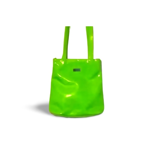 Guess Neon Green Patent Leather Shoulder Bag - Picture 1 of 8